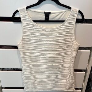 Ann Taylor Cream Textured Sleeveless Top